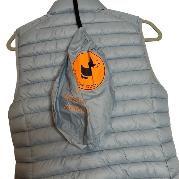 Save The Duck Charlotte Puffer Vest in Blue NWT Size 1/S - Picture 8 of 11